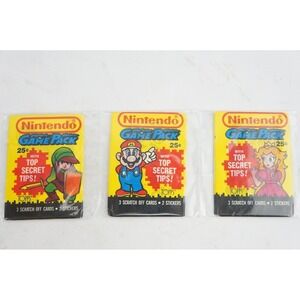 Nintendo Game Pack Topps Trading Cards Scratch Off Tips Stickers Lot